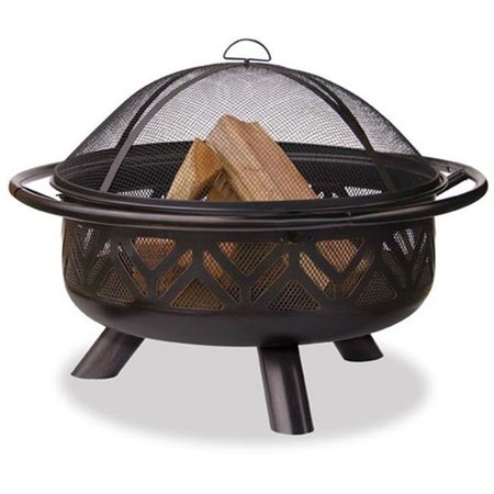 BLUE RHINO Endless Summer WAD1009SP OIL RUBBED BRONZE OUTDOOR FIREBOWL WITH GEOMETRIC DESIGN WAD1009SP